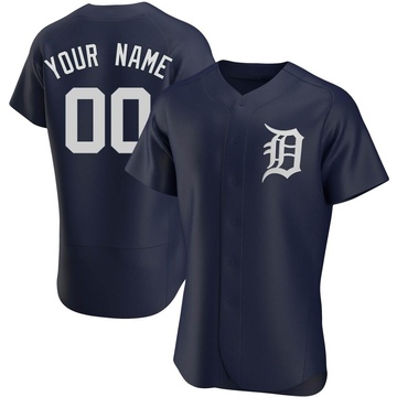 Custom Men's Detroit Tigers Alternate Jersey - Black Golden Replica