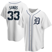 White Replica Donny Sands Youth Detroit Tigers Home Jersey